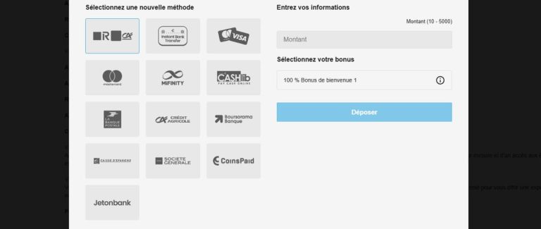 Evolve Casino moyens paiement dépôt